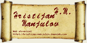 Hristijan Manjulov vizit kartica